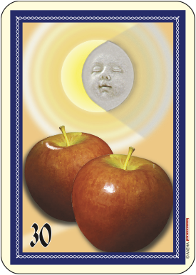 Луна и две ябълки